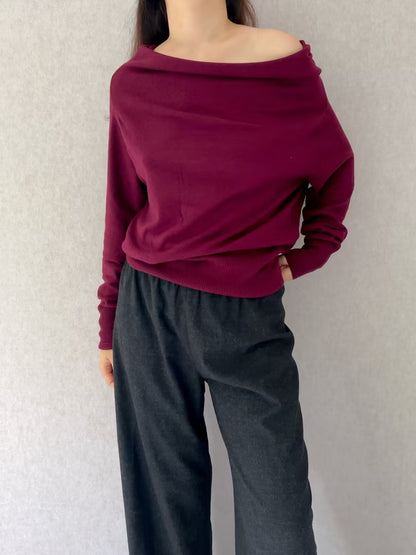Lean On My Shoulder Eco Sweater - Plum