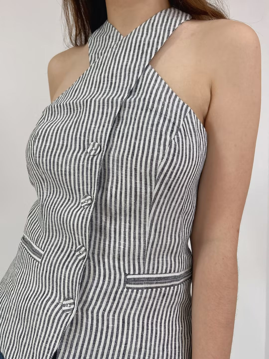 Tate Linen Halter Tank Top