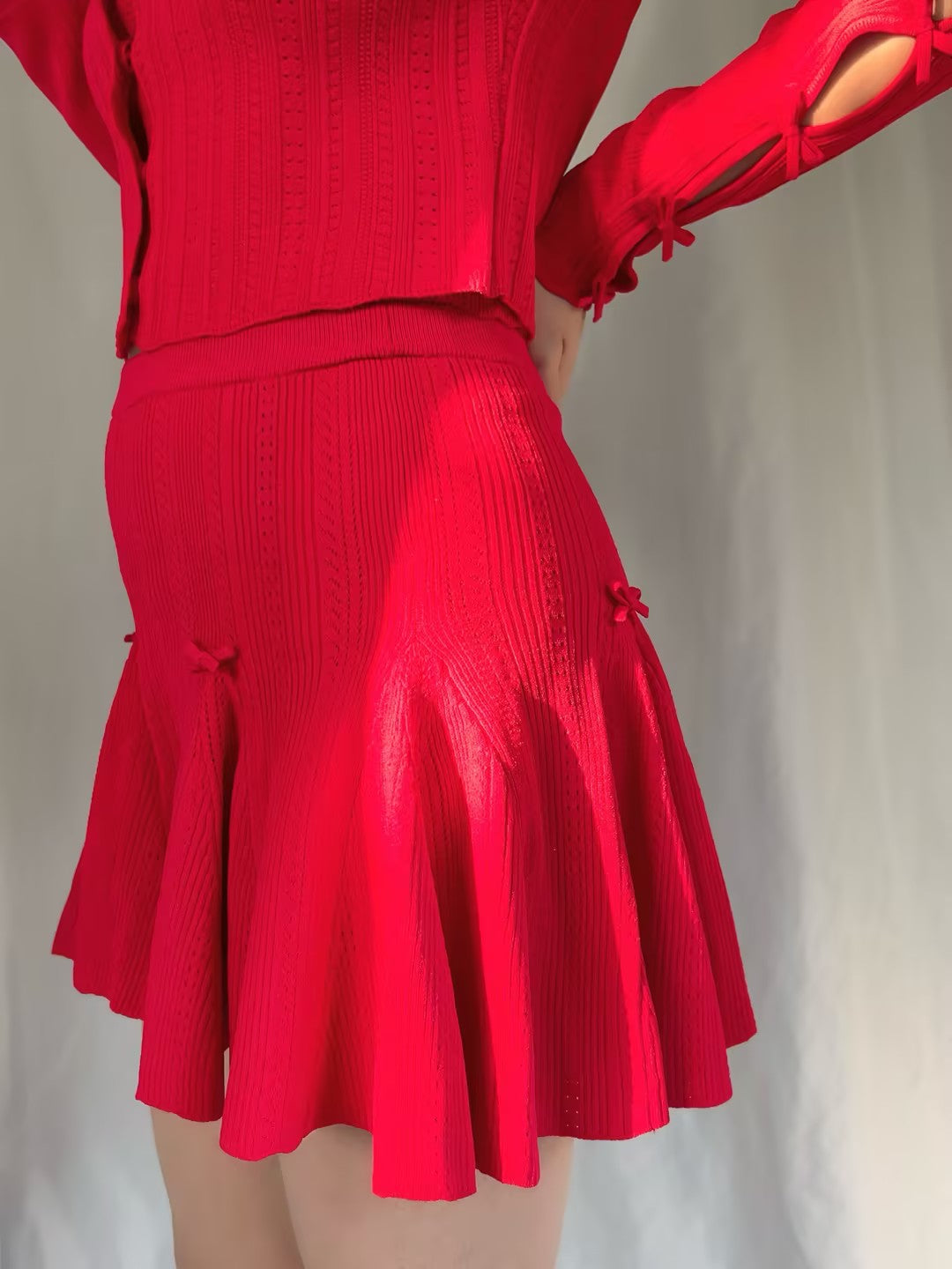 LSF Meryl Pointelle Mini Skirt - Candy Apple