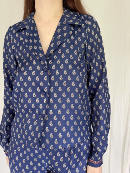 Elene Top - Bleu Taormina Paisley