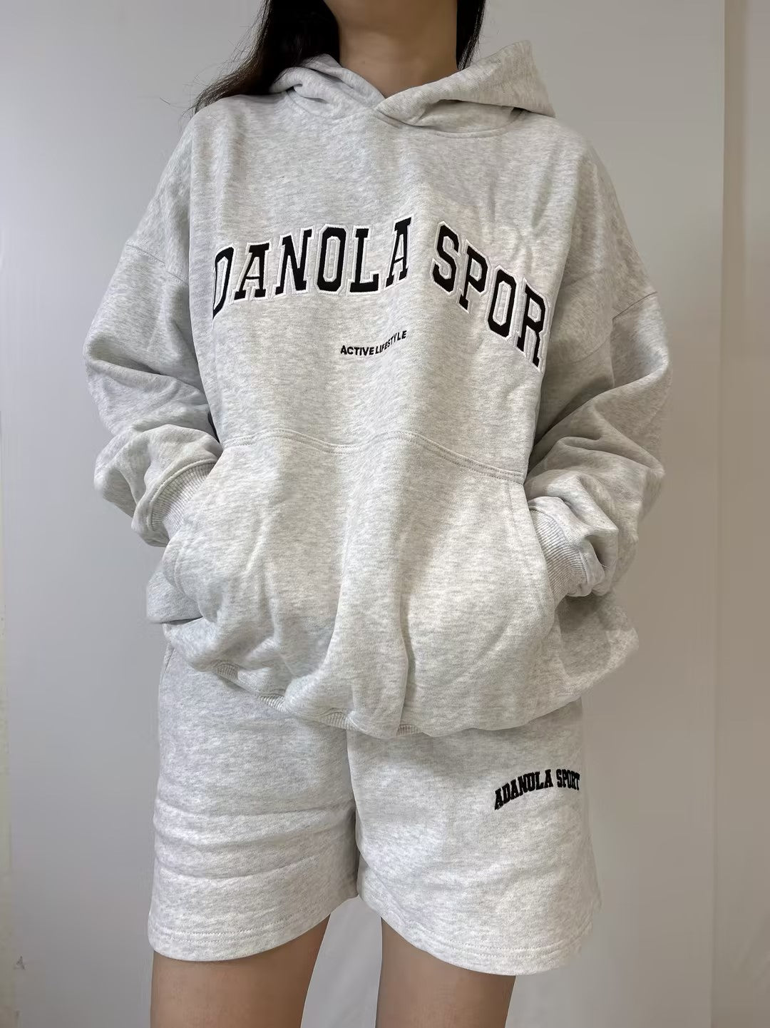 AS Oversized Hoodie in Light Grey Melange