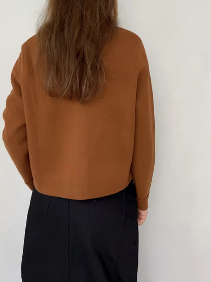 Betty Merino Wool Cardigan in Hazelnut