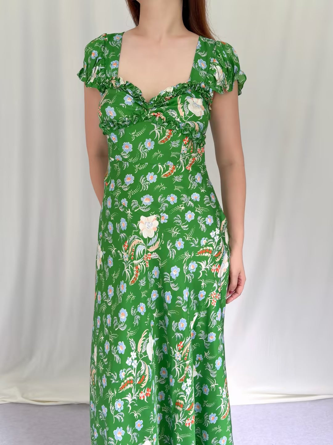 Valerine Dress - Emerald Hollyhock Hills