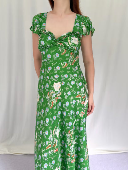 Valerine Dress - Emerald Hollyhock Hills