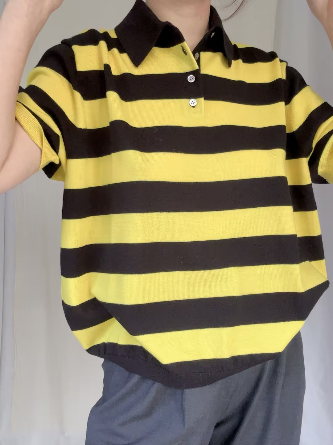 ZKV Ryan Stripe Polo Top in S/M