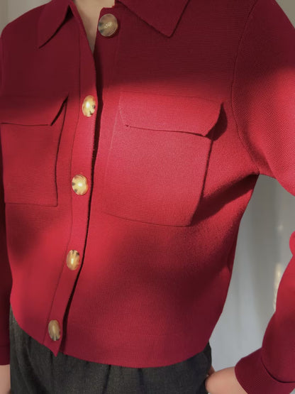 Betty Cardigan - Burgundy