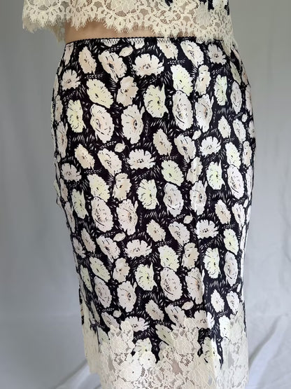 Elowette Skirt - Noir Fleurs Danemone