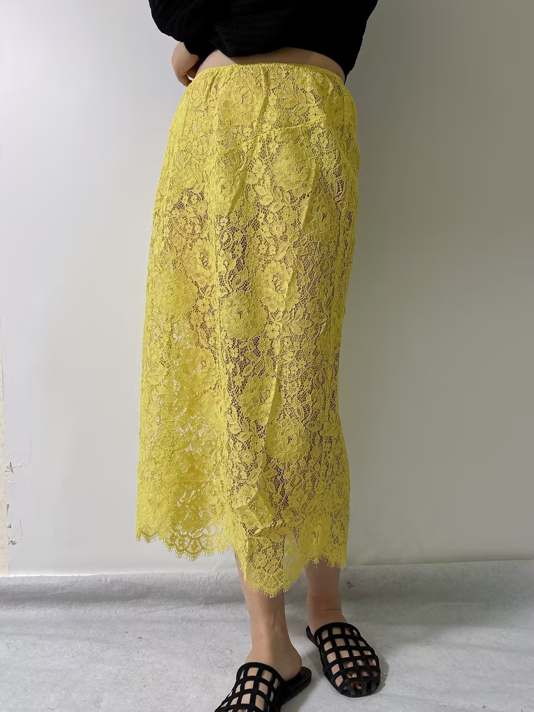 Nandi Lace Skirt in Daffodil Yellow