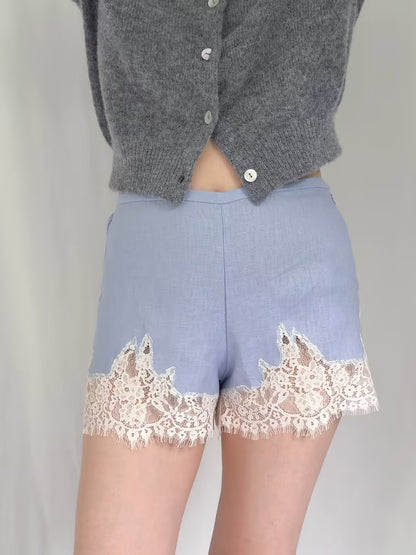 Fern Linen Short - Cloud Blue
