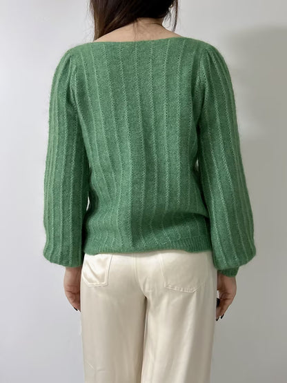 Aretha Mohair Jumper in Lime Green