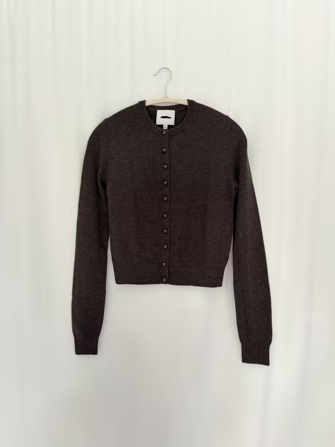 Caspia Cashmere Cropped Cardigan - Mahogany