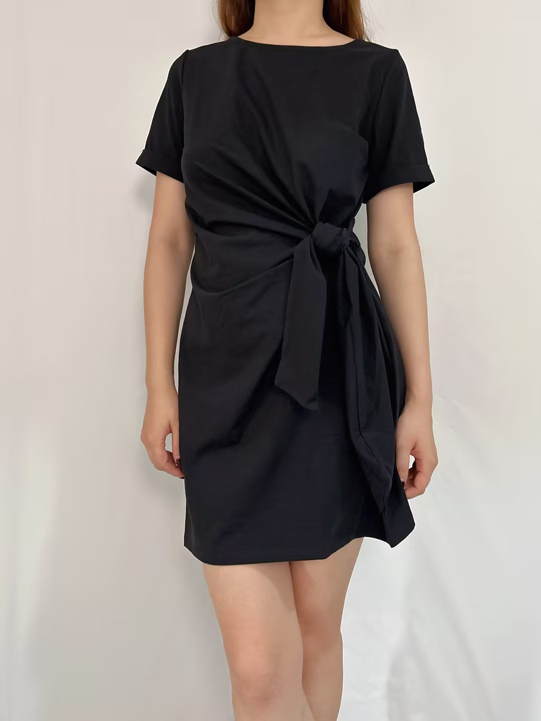 Pippa Short Cotton Dress in Black