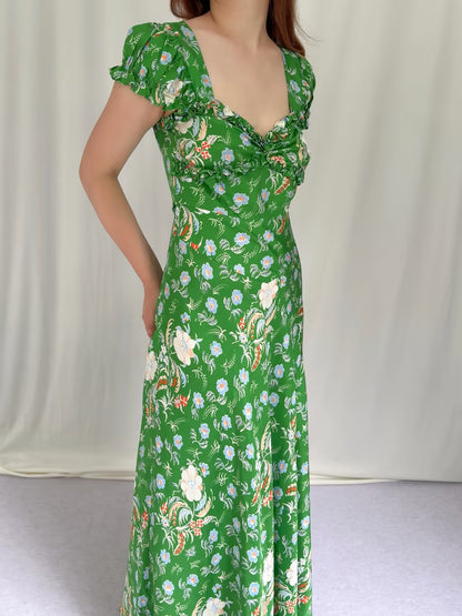 Valerine Dress - Emerald Hollyhock Hills