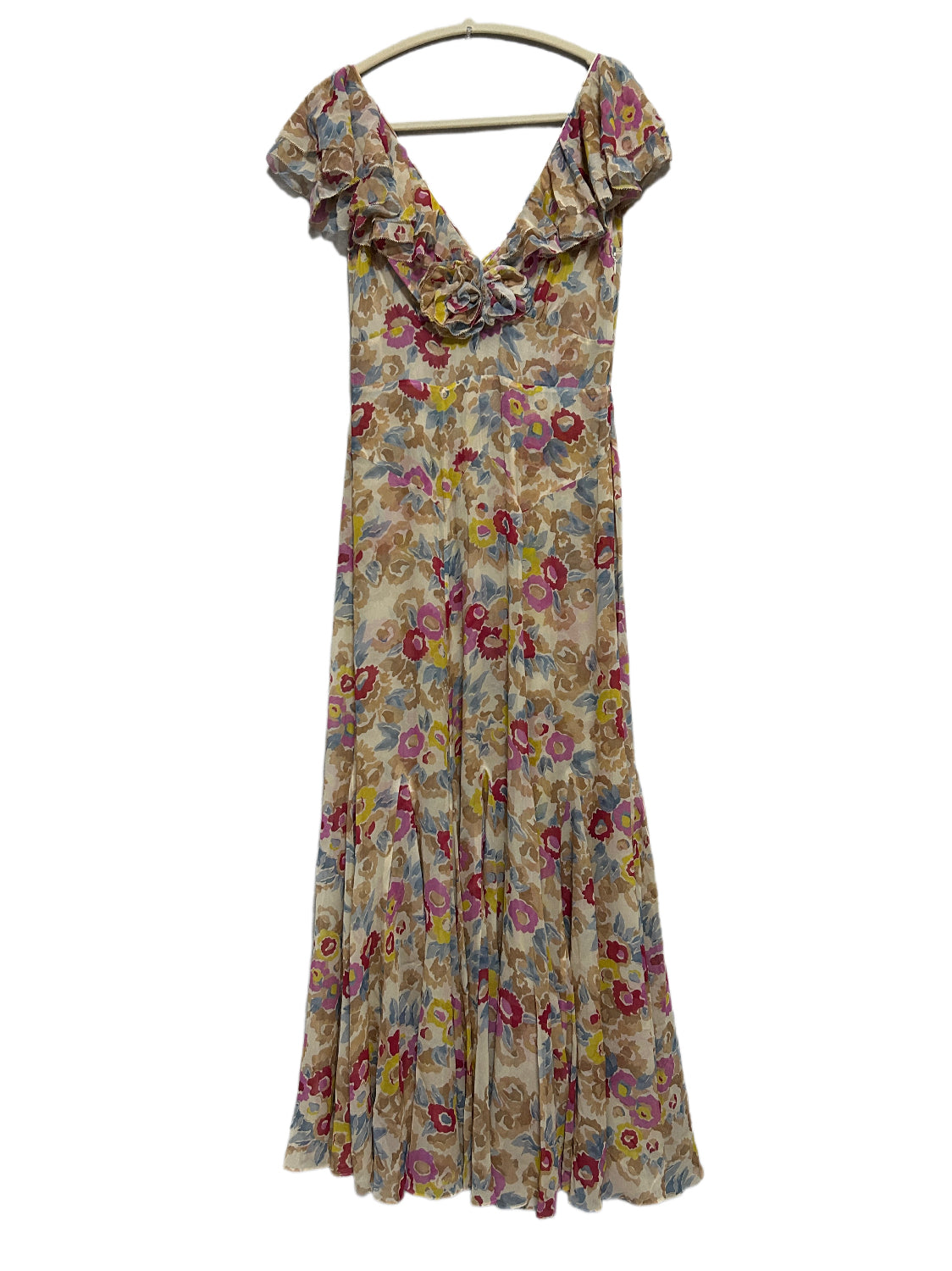 Robe mi-longue en dentelle Sohana en jaune jonquille