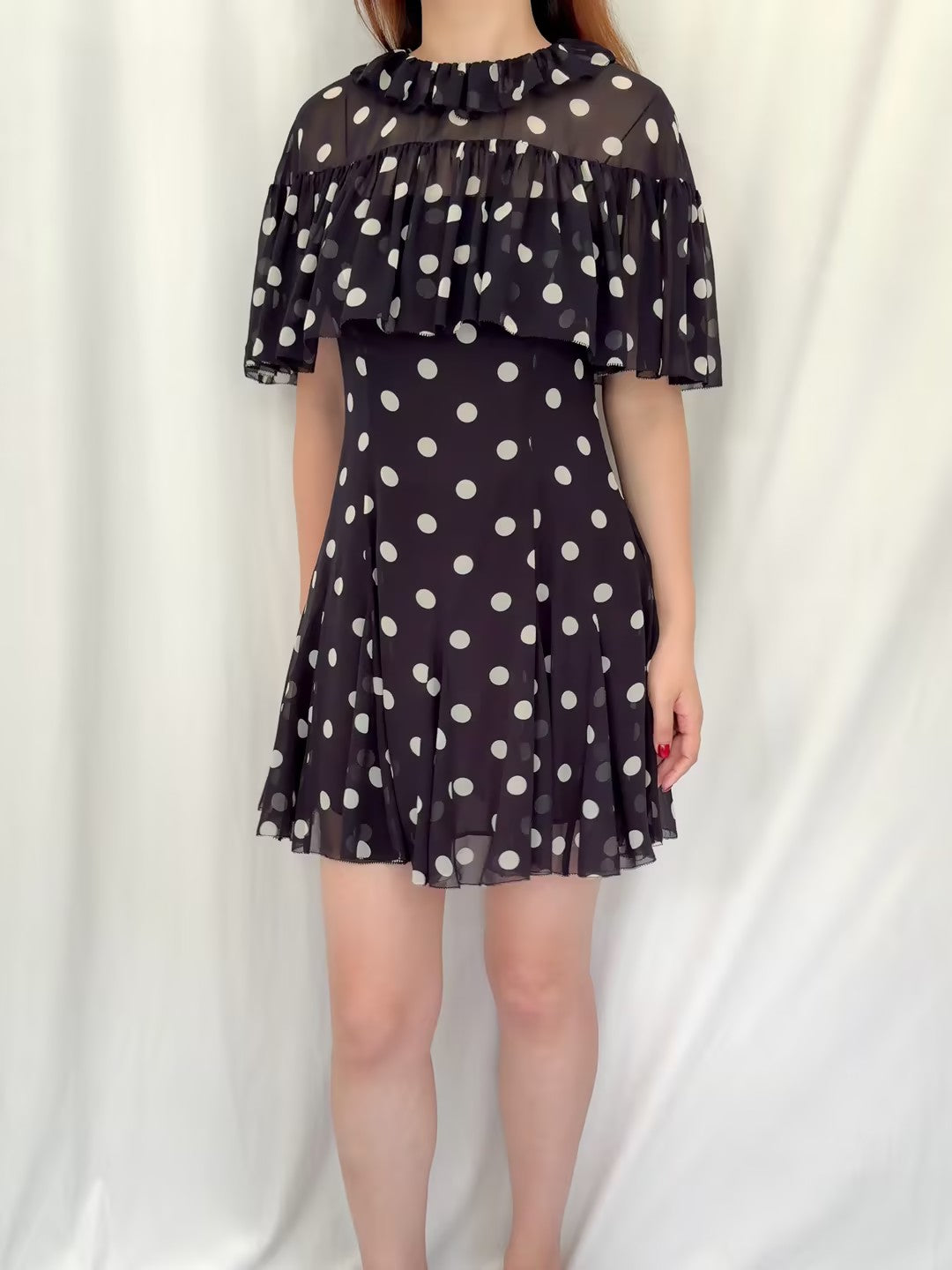 Kaylin Dress - Noir Solstice Sky Dot in S