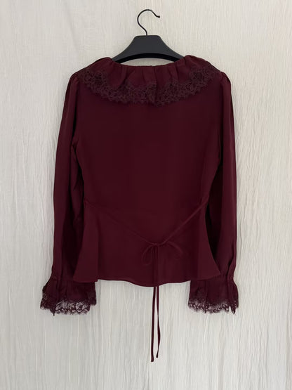 Aimme Silk Blouse - Maroon in S