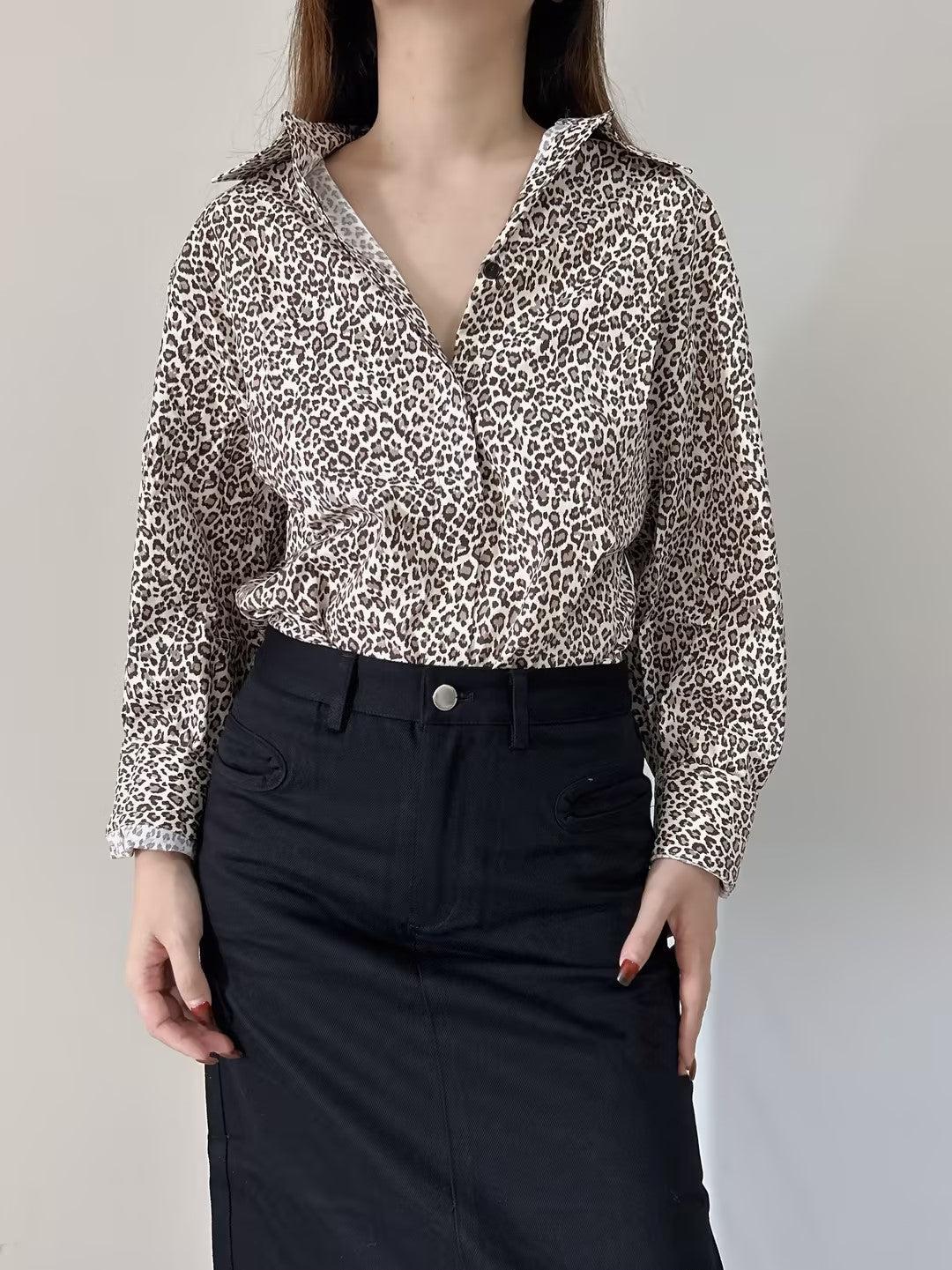 Andy Oversized Cotton Shirt in Mini Leo