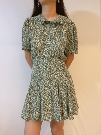 Brixton Silk Dress in Pomme et Poire Floral