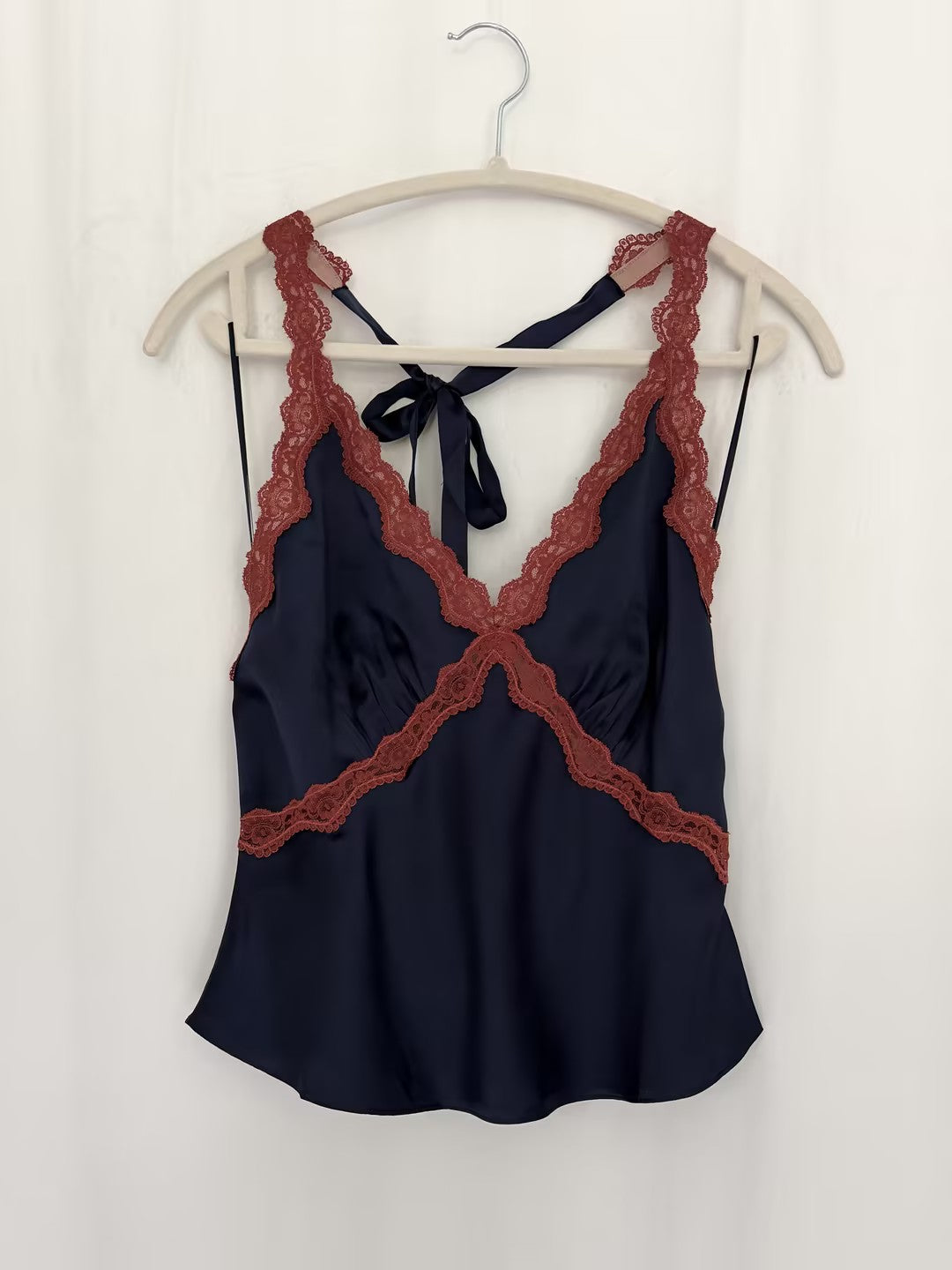 Monica Silk Top - Navy
