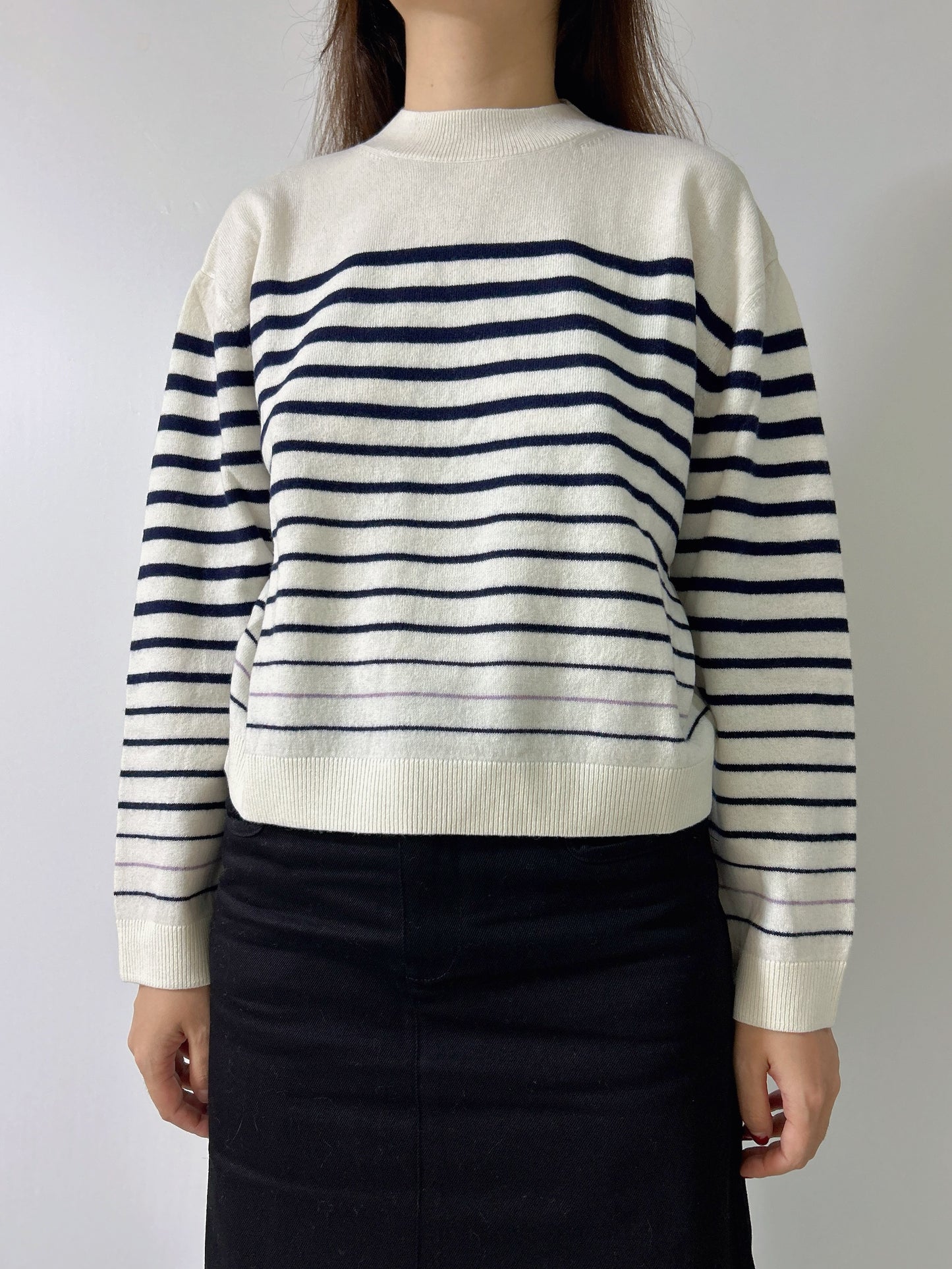 Wool Crewneck Sweater With Stripe Motif FW24