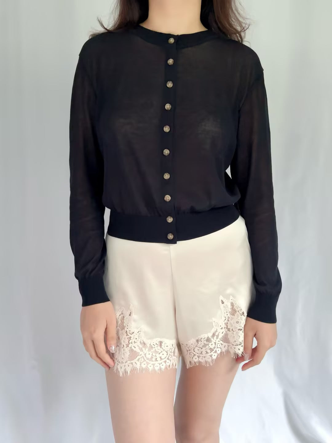 CL Hydra Sheer Cardigan - Black