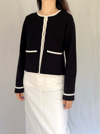 Brielle Cardigan - Black Ecru