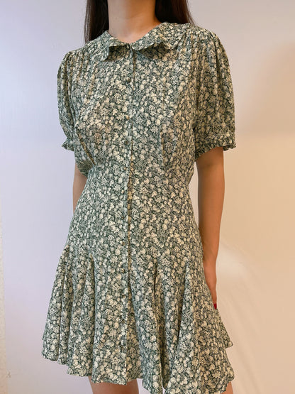 Brixton Silk Dress in Pomme et Poire Floral