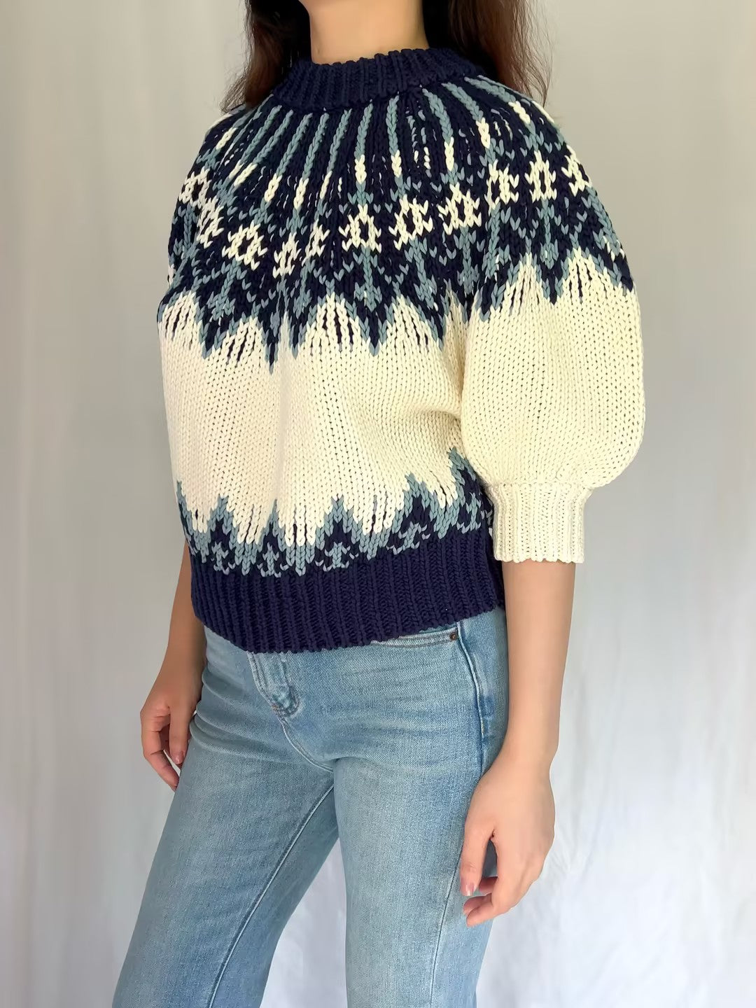 Marty Sweater - Navy Fairisle