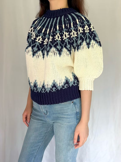 Marty Sweater - Navy Fairisle