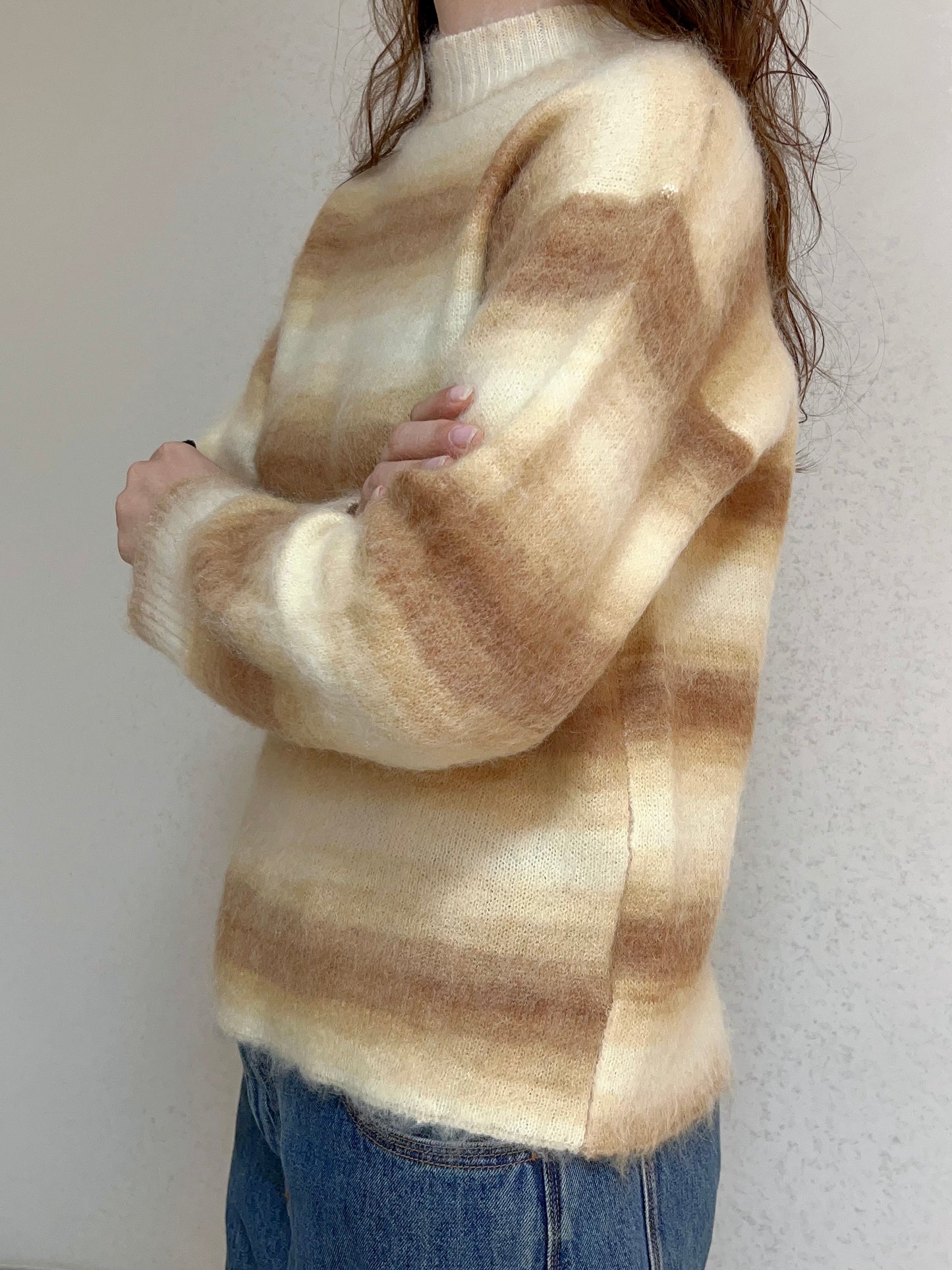 Pull en mohair à bandes ombrées 