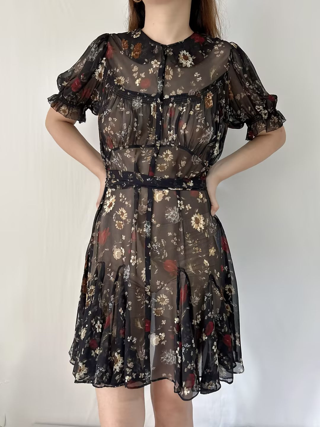 Mira Floral Silk Dress