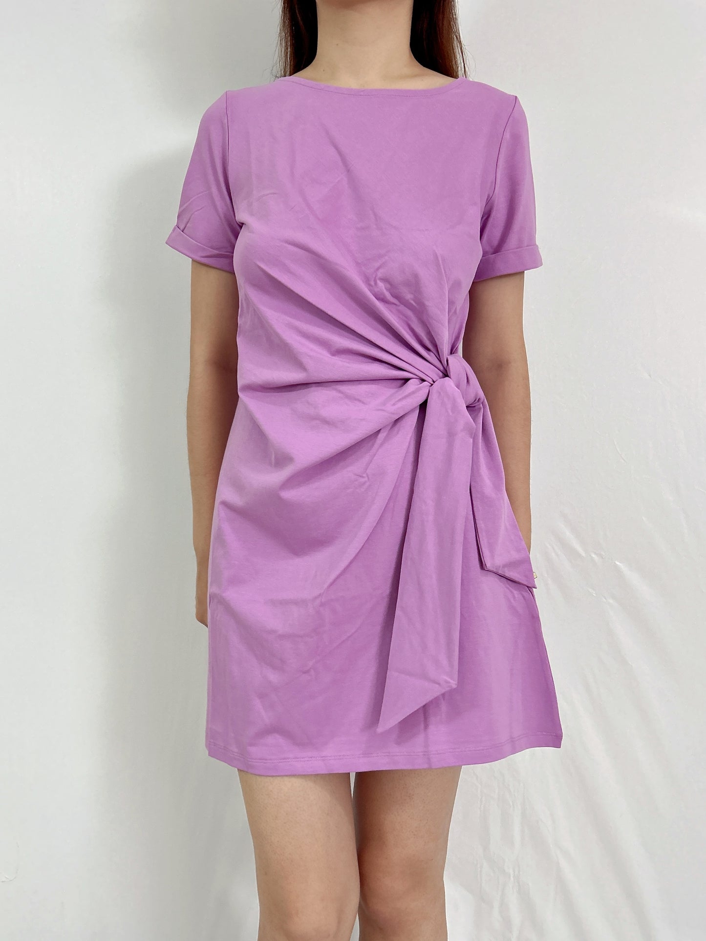 Pippa Short Cotton Dress in Mauve