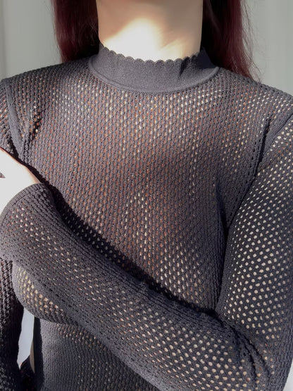 FdM Knit Mesh Top - Black