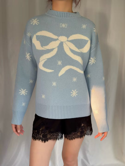 LSF Francie Wool Jacquard Pullover - Snowflake Blue