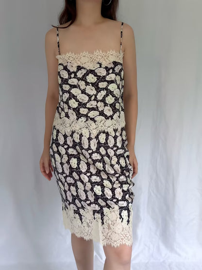 Elowette Skirt - Noir Fleurs Danemone