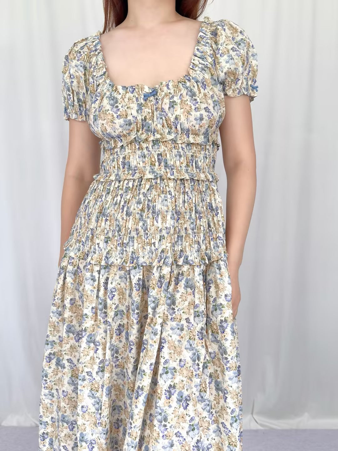 Leanne Dress - Bleu Wildflower Thicket in S