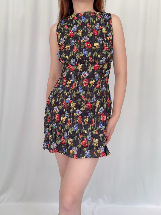 Gianna Dress - Noir Wild Rose