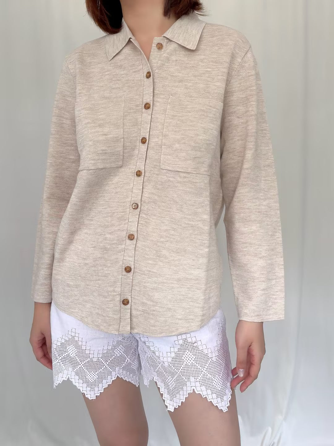 Emily Cardigan - Mottled Beige