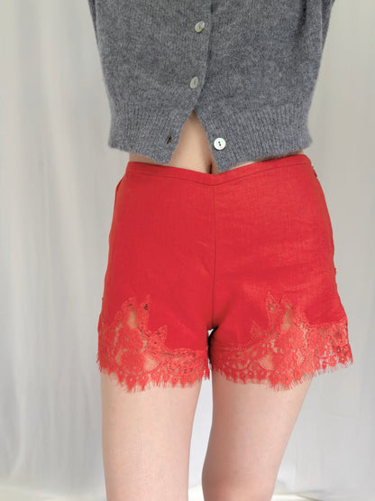 Fern Linen Short - Chili Mango
