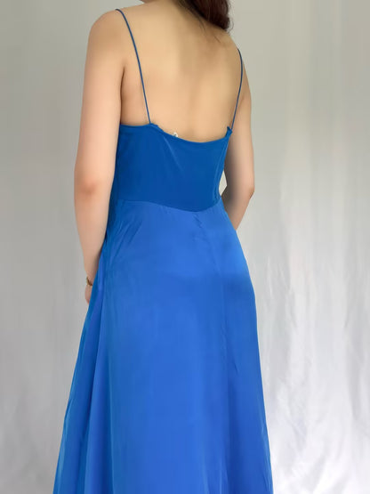 Lorraine Silk Dress - Blue Tourmaline in M