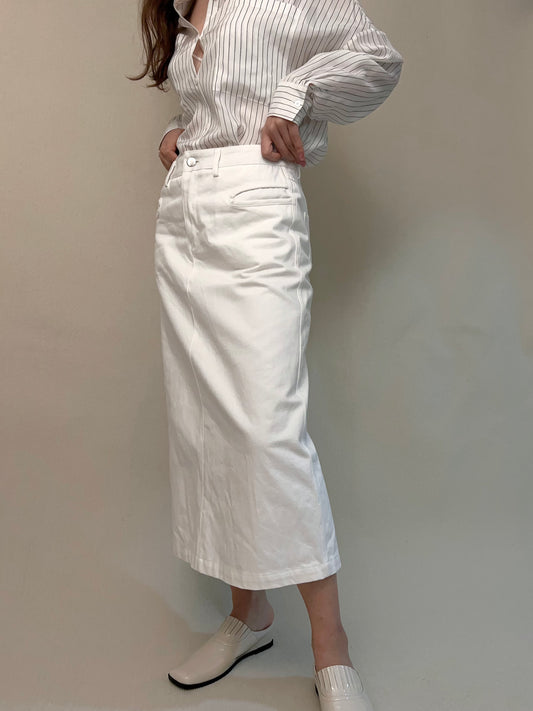 Viktoriach Peona Long Jeans Skirt