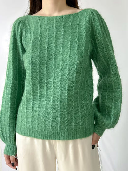 Aretha Mohair Jumper in Lime Green