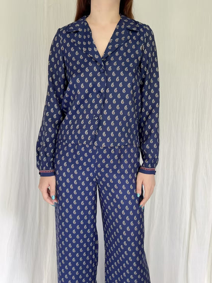 Elene Top - Bleu Taormina Paisley