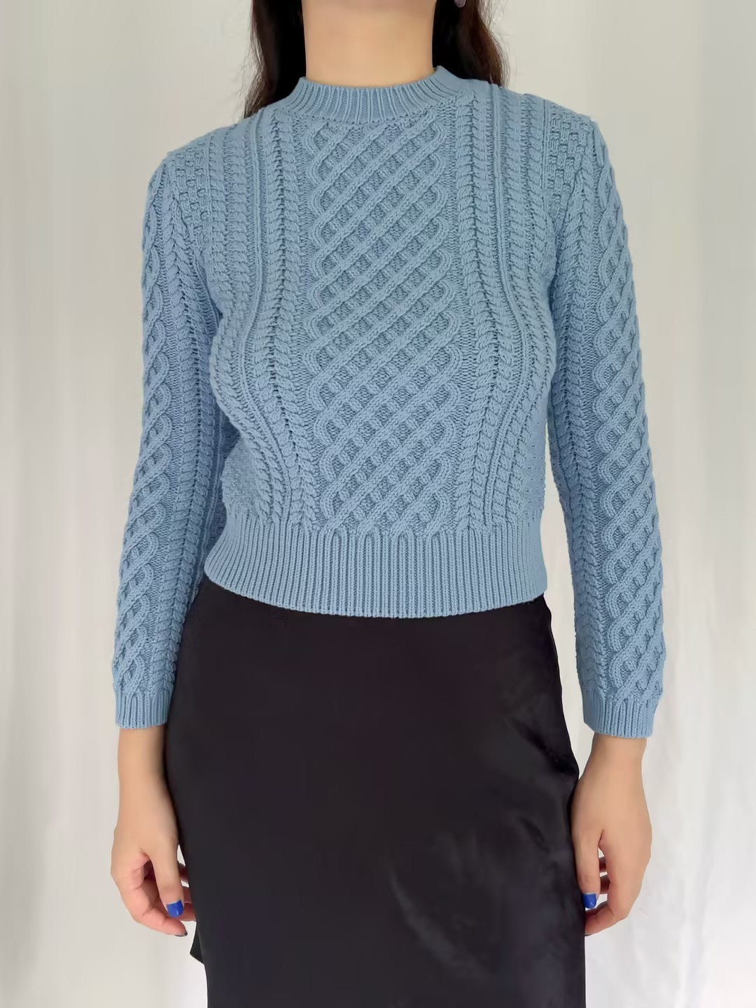 Cabbie Sweater - Ash Blue in S