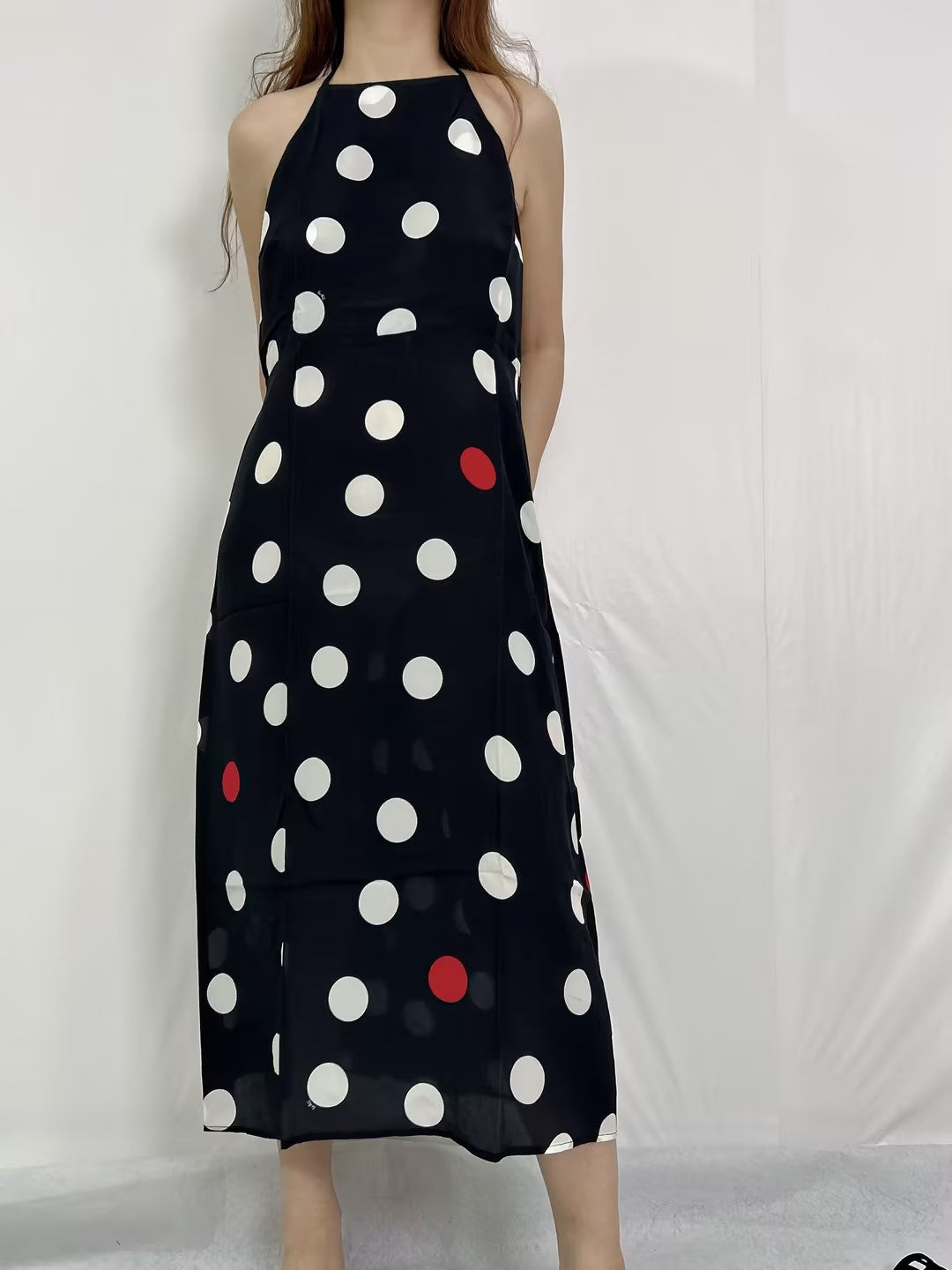 RP Jeet Silk Midi Dress in Polka Dot