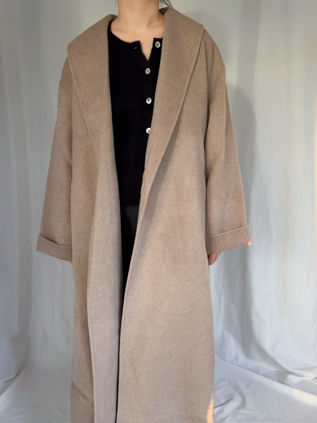 BMB Trullem Wool Coat - Grey Brown Melange