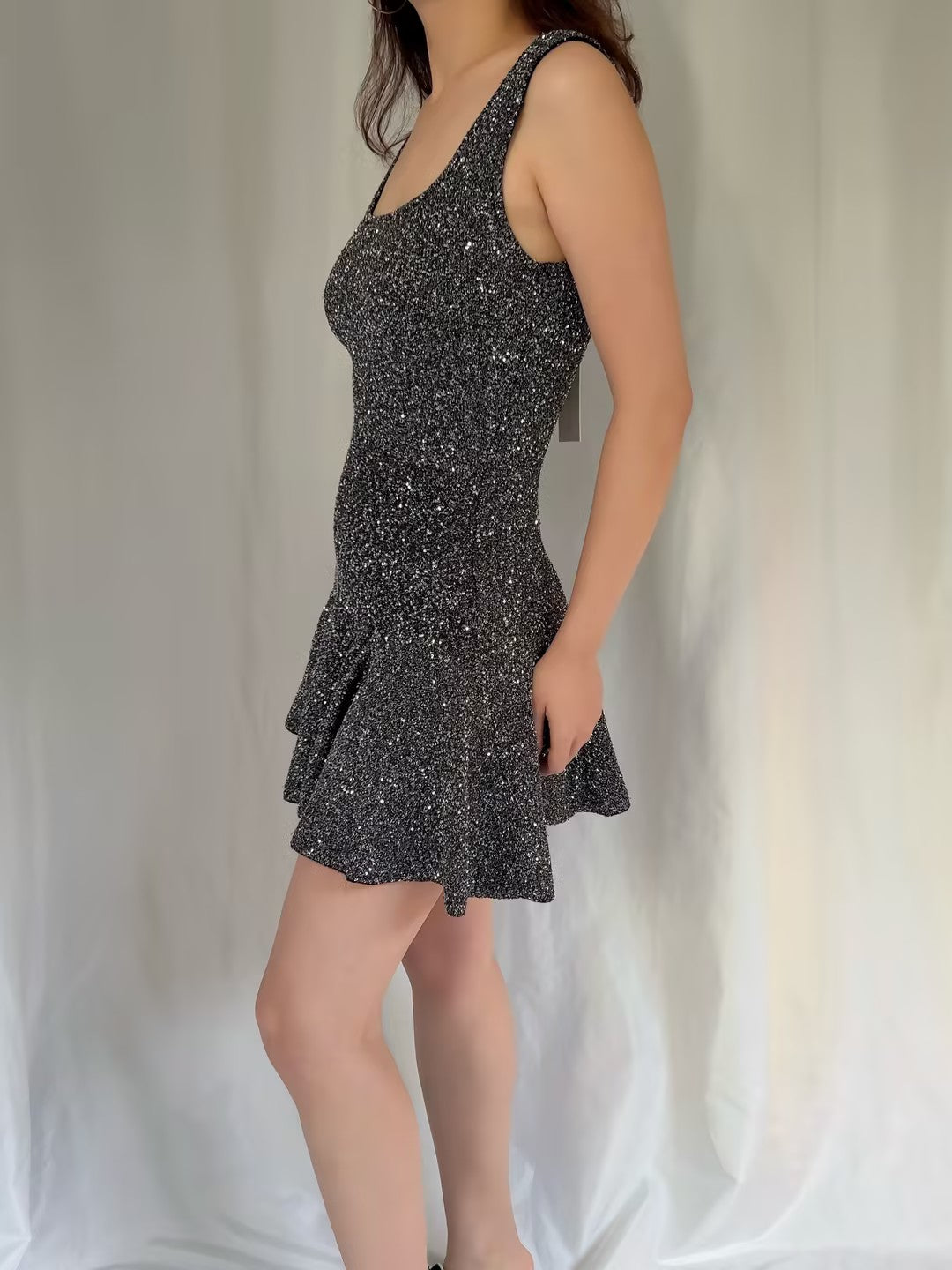 LSF Sequin Stretch Mini Dress - Black