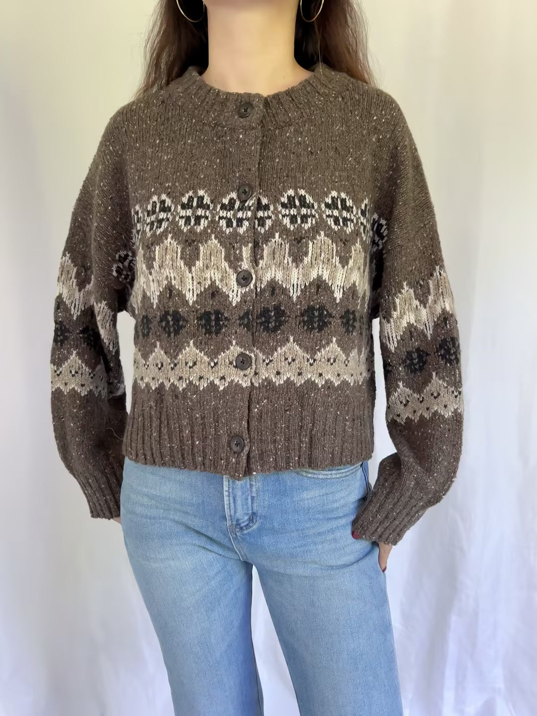Cammie Sweater - Oak Moss Fairisle