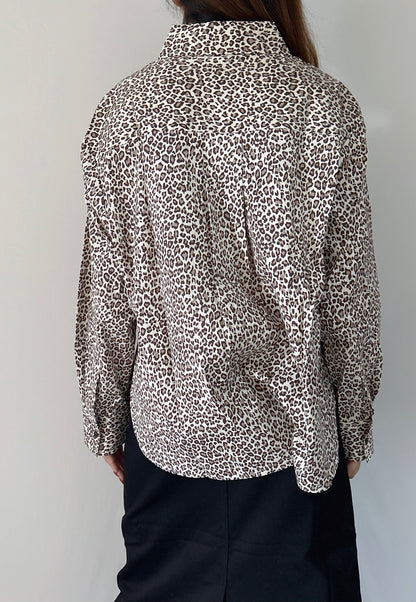 Andy Oversized Cotton Shirt in Mini Leo