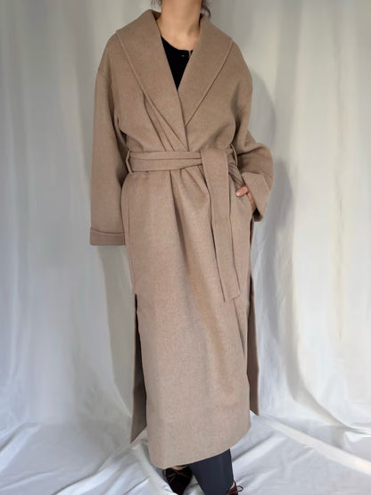 BMB Trullem Wool Coat - Grey Brown Melange